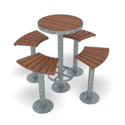 Το σετ επίπλων μπαρ Sofiero εξωτερικού χώρου συνδυάζει κομψότητα και ανθεκτικότητα, καθιστώντας το μια τέλεια προσθήκη σε κάθε πάρκο, εξωτερική τραπεζαρία ή κοινωνικό χώρο. Αυτό το σετ, κατασκευασμένο από ξύλο υψηλής ποιότητας με γαλβανισμένο μεταλλικό σκελετό, περιλαμβάνει ένα τραπέζι μπαρ σε ύψος και ασορτί σκαμπό που προσκαλούν τους επισκέπτες να συγκεντρωθούν, να κοινωνικοποιηθούν και να χαλαρώσουν. Το σετ επίπλων μπαρ Sofiero φέρνει στυλ και λειτουργικότητα σε εξωτερικούς χώρους, δημιουργώντας έναν μοντέρνο, φιλόξενο χώρο για αλληλεπίδραση και απόλαυση με την κοινότητα. Αγοράστε ολόκληρο το σετ με τραπέζι και τέσσερα σκαμπό ή τα μέρη ξεχωριστά. Αυτή η παραλλαγή έχει υπέργεια αγκύρωση, με ξύλο σε καφέ χρώμα και έχει γαλβανισμένο μεταλλικό σκελετό.