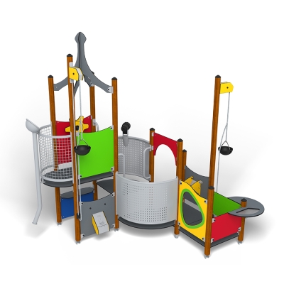 Το UniMini Sommen είναι μια πολύχρωμη και συμπαγής μονάδα παιχνιδιού με θέμα την άμμο, γεμάτη με ευφάνταστες και απτικές ευκαιρίες παιχνιδιού για παιδιά ηλικίας 3-5 ετών. Σχεδιασμένη για να πυροδοτήσει τη δημιουργικότητα, διαθέτει ανυψωτικά γερανών άμμου, σωλήνα άμμου, τραπέζια άμμου και πάνελ χοάνης που ενθαρρύνουν το μάζεμα, το ρίξιμο άμμου και τον πειραματισμό. Το τιμόνι ενός πλοίου προσκαλεί σε ναυτικές περιπέτειες, ενώ ένα πάνελ πάγκου καταστήματος υποστηρίζει την κοινωνική ζωή και το παιχνίδι ρόλων. Τα πολύ-επίπεδα καταστρώματα προσθέτουν διάσταση και εξερεύνηση, οδηγώντας σε έναν ψηλότερο πύργο με μια γοητευτική στέγη με σπείρωμα που προσθέτει οπτική γοητεία και μια αίσθηση κλίμακας. Με αμέτρητους τρόπους για να σκάψετε, να χτίσετε και να φανταστείτε, το UniMini Sommen προσφέρει πλούσιο, συναρπαστικό παιχνίδι σε ένα μικρό μέγεθος