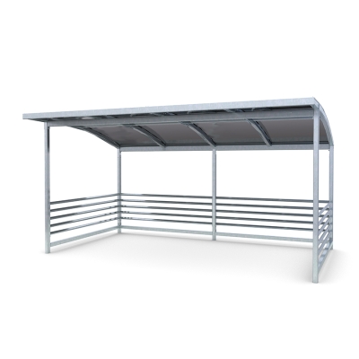 Το στέγαστρο ποδηλάτων Capella είναι ένα στιβαρό στέγαστρο ποδηλάτων κατάλληλο για σχολικούς χώρους, πάρκα και κατοικημένες περιοχές. Με τις γαλβανισμένες τετράγωνες κολόνες και την στιβαρή κατασκευή της οροφής, ουσιαστικά δεν χρειάζεται συντήρηση. Το γκαράζ ποδηλάτων μπορεί να φιλοξενήσει έως και δώδεκα ποδήλατα, αλλά μπορεί επίσης να επεκταθεί σε διάφορες διαμορφώσεις. Συνιστούμε την προσθήκη 2 βάσεων ποδηλάτων Gemini (8003537) για να χωρέσουν 12 ποδήλατα. Μπορεί επίσης να χρησιμοποιηθεί ως στέγαστρο για καροτσάκια ή ως σταθμός διαλογής απορριμμάτων. Αυτή η παραλλαγή διαθέτει θολωτή οροφή από κασσίτερο.