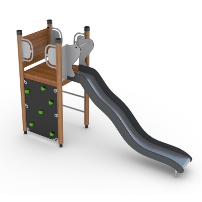 Το UniPlay Byrmax είναι ένας συμπαγής αλλά διασκεδαστικός πύργος παιδικής χαράς. Διαθέτοντας έναν τοίχο αναρρίχησης που μιμείται μια εμπειρία ορειβασίας, προκαλεί την ισορροπία και τον συντονισμό, προσφέροντας παράλληλα μια αίσθηση περιπέτειας. Η διασκέδαση συνεχίζεται με μια κλασική αλλά μοντέρνα μεταλλική τσουλήθρα, που προσφέρει έναν συναρπαστικό τρόπο κατάβασης. Ιδανική για πάρκα και παιδικές χαρές, το Byrmax συνδυάζει την απλότητα με την υψηλή αξία παιχνιδιού, ενθαρρύνοντας το ενεργό και συναρπαστικό παιχνίδι.