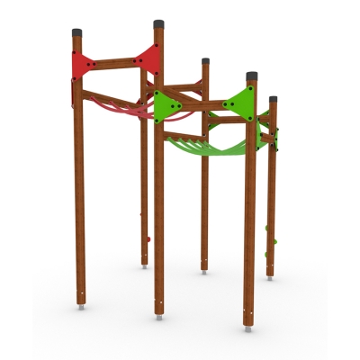 Καμία ευκολία για τους ανταγωνιστές που αναλαμβάνουν τα Monkey Bars! Με ένα εύκολο και δύσκολο επίπεδο όλοι μπορούν να εξασκηθούν και να αναπτύξουν τις δεξιότητές τους μαζί. Ιδανικό για τη βελτίωση της δύναμης και του συντονισμού του άνω μέρους του σώματος.