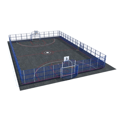 Το San Diego Arena διαθέτει έναν χώρο παιχνιδιού 30x20 μ., παρέχοντας χώρο για παιδιά και ενήλικες να συναντηθούν για διάφορα αθλήματα με μπάλα και να διασκεδάσουν. Περιτριγυρισμένο από πάνελ ύψους 3 μέτρων με καμπύλες γωνίες και περιοχές τέρματος σε κάθε άκρο, με μπασκέτες , εξασφαλίζει ένα ασφαλές περιβάλλον για παιχνίδι. Διατίθενται προαιρετικά καθίσματα θεατών για επιπλέον άνεση και διαλείμματα. Το San Diego Arena προάγει τη σωματική και πνευματική ανάπτυξη και ενισχύει την κοινωνική αλληλεπίδραση, καθιστώντας το ιδανικό σημείο συγκέντρωσης της κοινότητας.