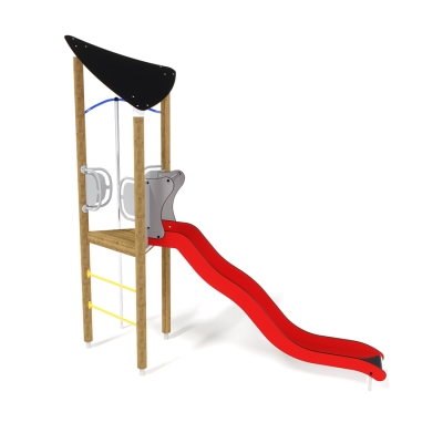 Σχεδιασμένη για τα περιπετειώδη πνεύματα ηλικίας 5-12 ετών, η μονάδα παιχνιδιού UniPlay Essentials Leda αποτελεί μια συμπαγή αλλά συναρπαστική προσθήκη σε κάθε παιδική χαρά, ειδικά όταν ο χώρος είναι περιορισμένος. Αυτή η μονάδα ενιαίας πλατφόρμας, με τριγωνικό σχεδιασμό και στέγαστρο, είναι προσβάσιμη μέσω σκάλας με σκαλοπάτια. Προσφέρει δύο συναρπαστικές επιλογές κατάβασης: μια σωλήνα καθόδου για γρήγορη απόδραση ή μια διασκεδαστική τσουλήθρα για να γλιστράτε προς τα κάτω.