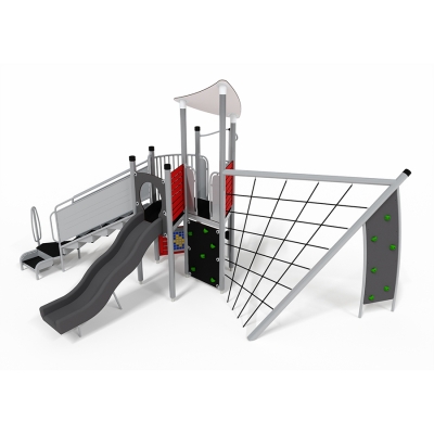 Το UniPlay Biscayne είναι γεμάτο συναρπαστικές στιγμές, προσφέροντας εύκολη πρόσβαση στη μεταφορά, αναρριχητικό σκελετό με σφαιρικό στύλο για πιο απαιτητικό παιχνίδι, τοίχους αναρρίχησης, γρήγορη ανοιχτή τσουλήθρα και πάνελ παιχνιδιών κάτω από το κατάστρωμα για δημιουργικό παιχνίδι. Ο ολοκληρωμένος σχεδιασμός του, με εύκολη πρόσβαση στην πλατφόρμα, επιλογές παιχνιδιού στο επίπεδο του εδάφους και απαιτητική αναρρίχηση με μπάλες σε στύλο, προσφέρει διασκέδαση σε όλους!